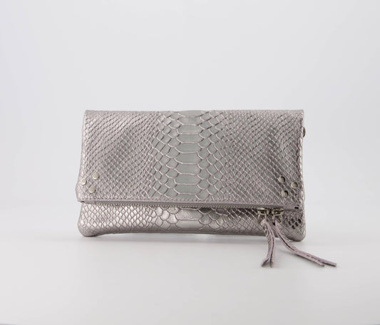 Volly Lederen Tas Metallic Zilver
