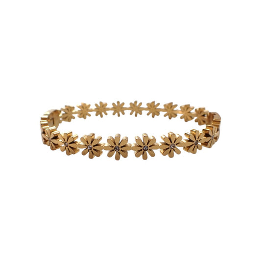 Bangle Armband Bloemen Goud