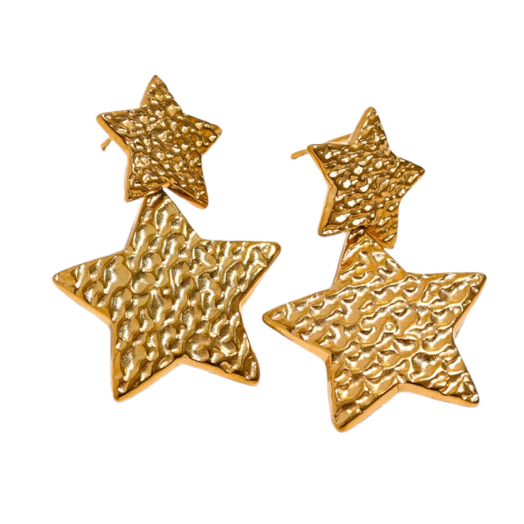 Oorbellen Double Star Goud