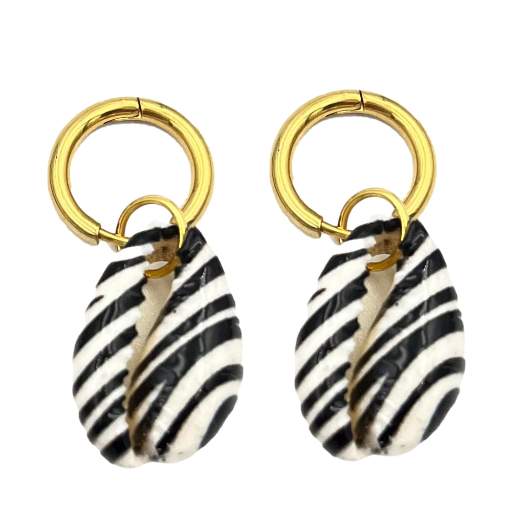 Oorbellen Ibiza Schelp Zebra