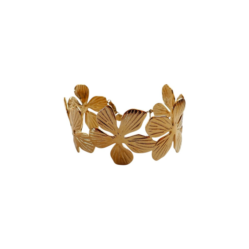 Day en Eve bloemen bangle goud B5373-2